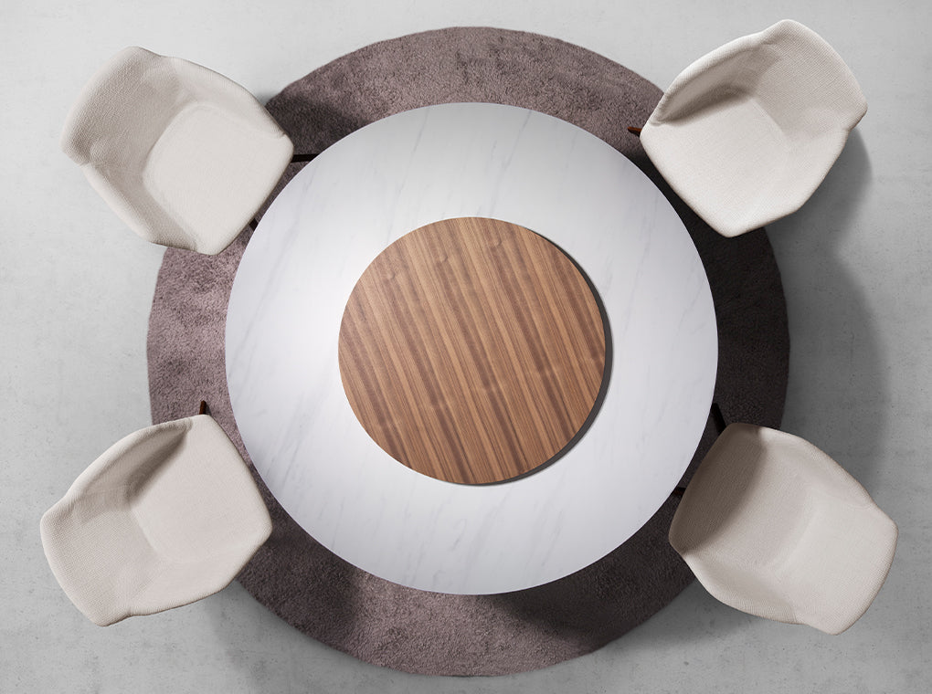 Japandi Eettafel Calacatta 150Ø ™