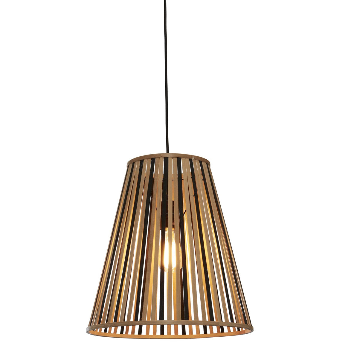 Hanglamp Merapi L Zwart/Naturel