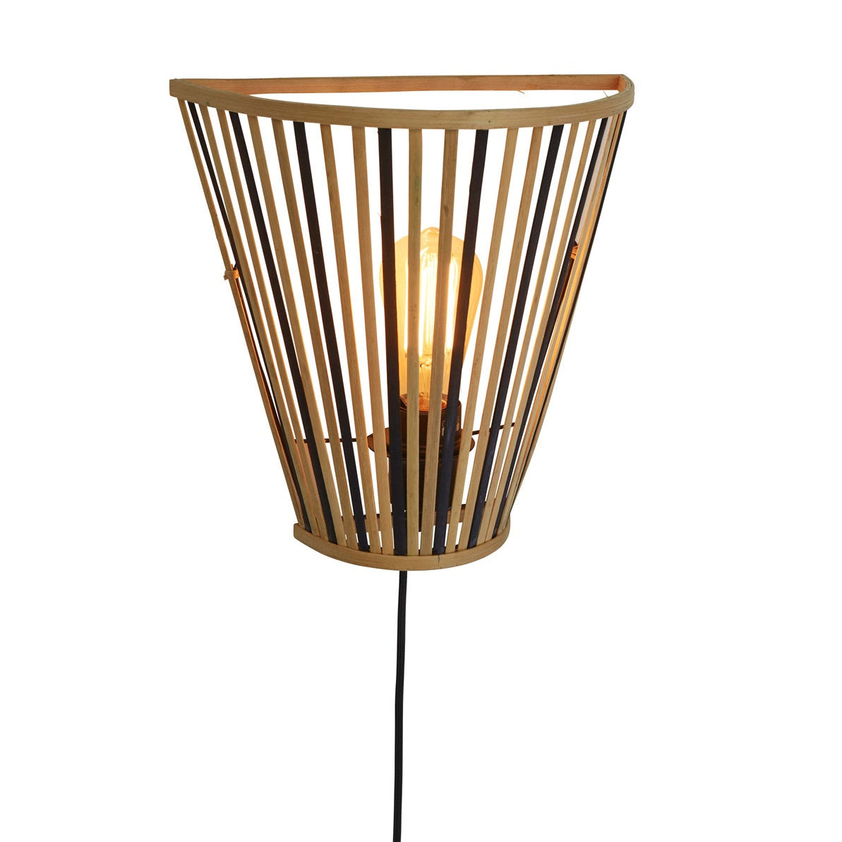 Wandlamp Merapi Zwart/Naturel