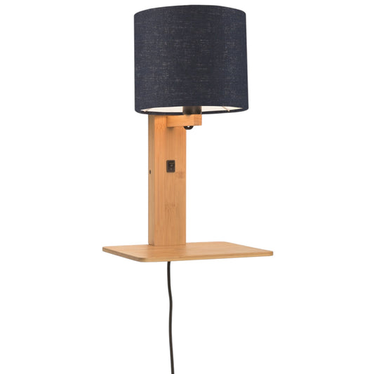 Wandlamp Andes Naturel/Demin met plank