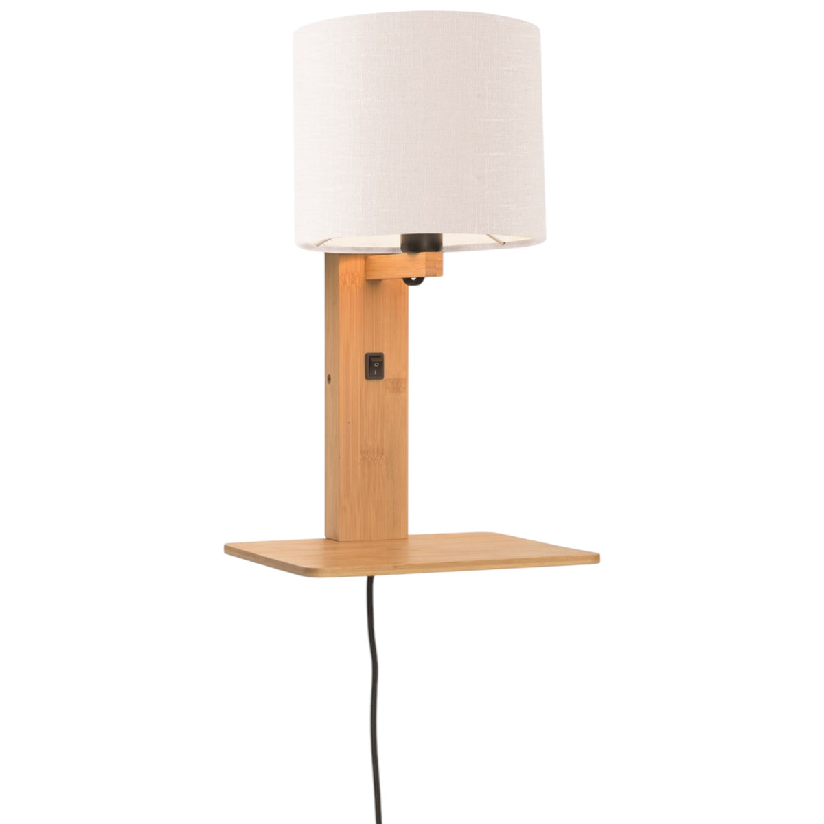Wandlamp Andes Naturel/Wit met plank