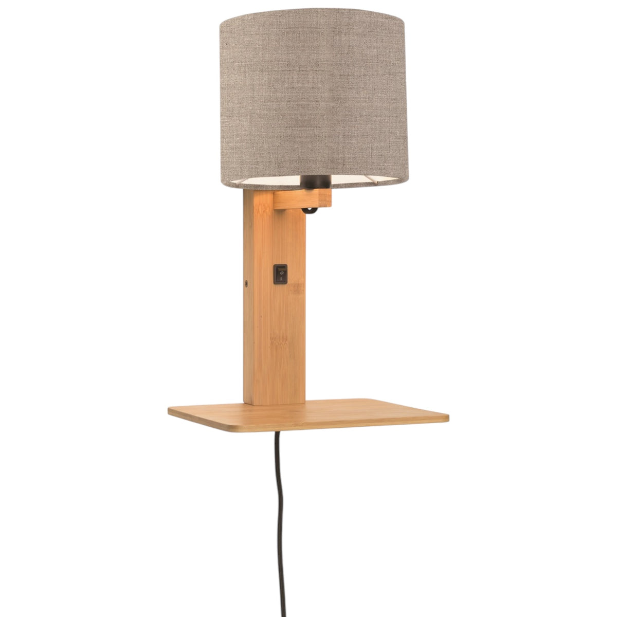 Wandlamp Andes Naturel/Donker Linnen met plank