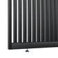 Houten roomdivider in RAL9005 massief eiken, ontworpen voor een strakke, hotel chique uitstraling. Een elegante toevoeging aan elk interieur