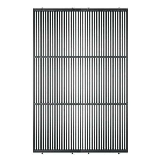 Houten roomdivider met twee gekoppelde delen in XL, van RAL9005 gelakt massief eiken voor een strakke, natuurlijke uitstraling