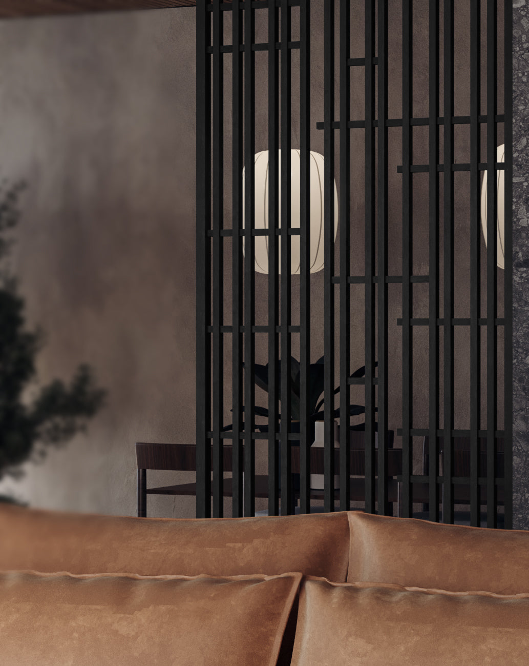 Japandi Roomdivider Higashi ™  ~ Zwart