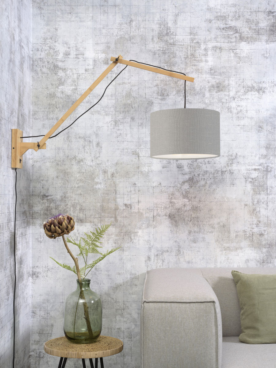 Wandlamp Andes L Naturel/Lichtgrijs